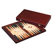 Backgammon coffre en bois brun 41 x 24 x5 cm